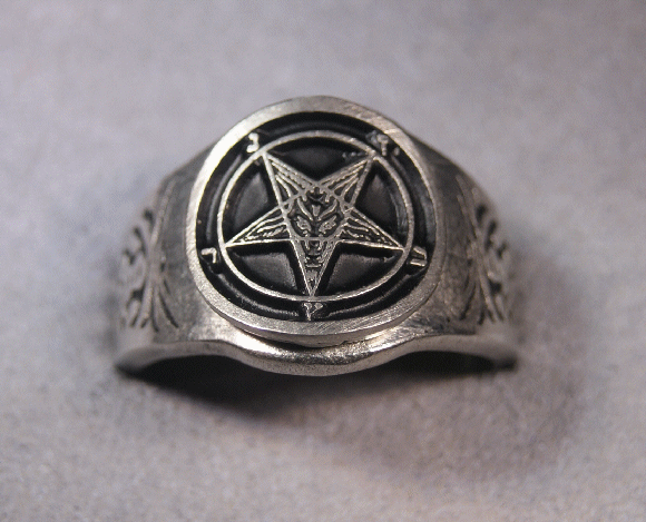Baphomet Ring Inverted Pentagram Goat Demon All Sizes 7 to 14 Availible ...