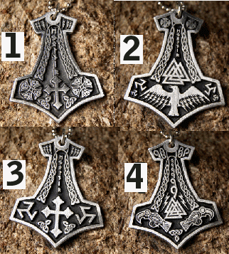 THORS HAMMER Mjolnir Pewter Pendant Choice of 4 Design  